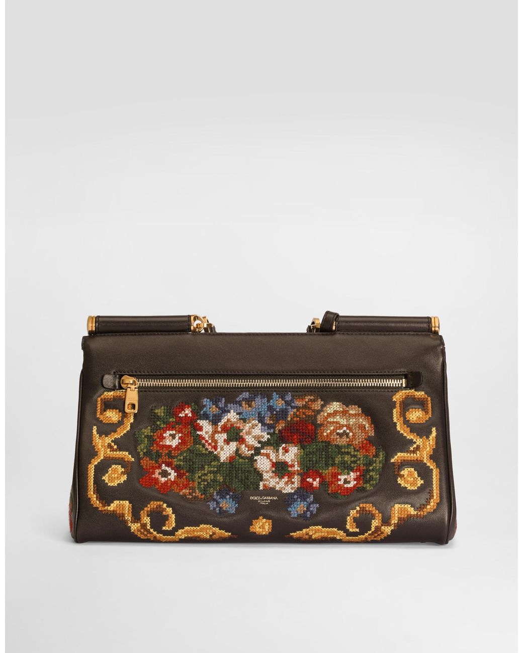 Dolce & Gabbana Multicolor Medium My Sicily Handbag With Fine Stitch Embroidery