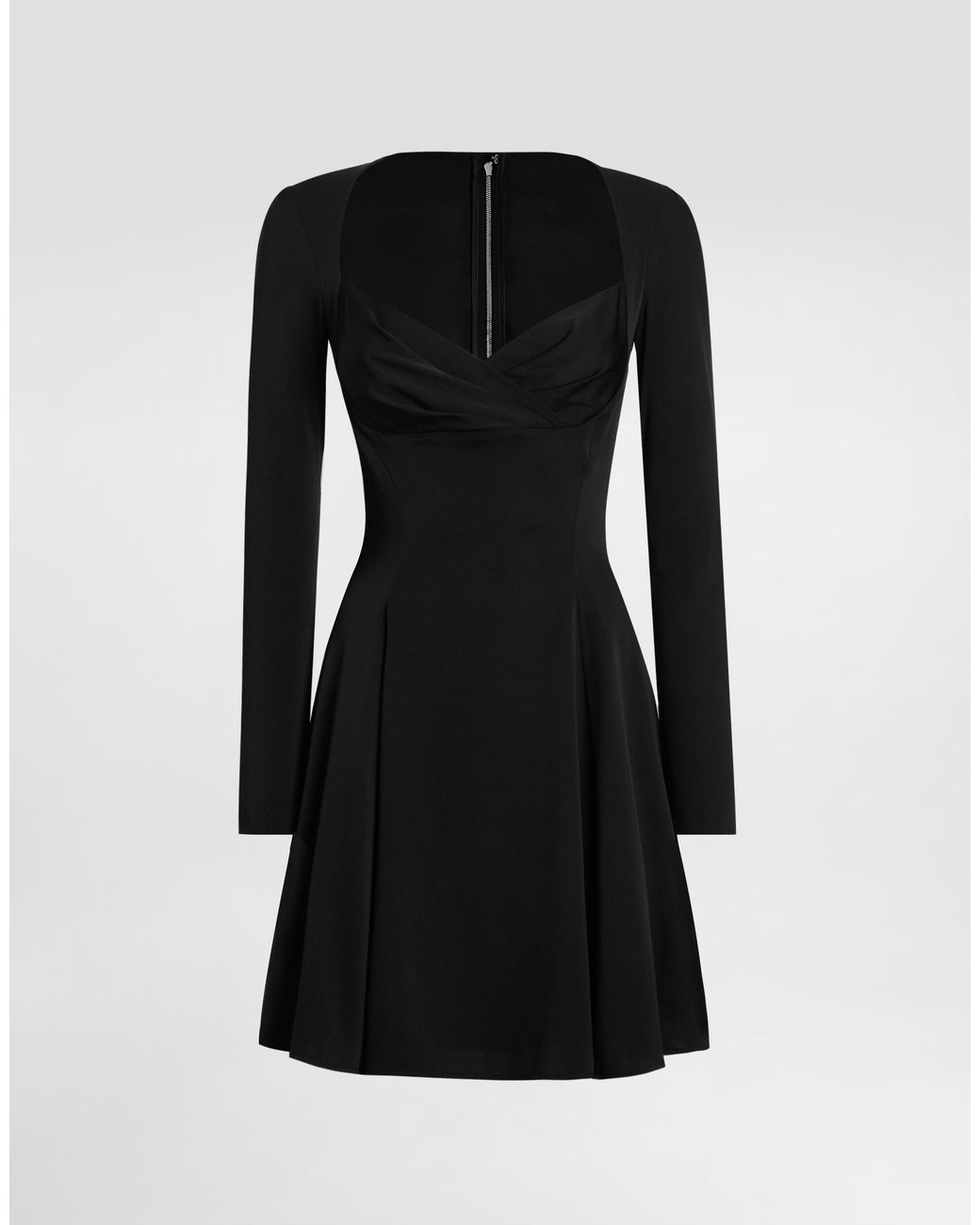 Dolce & Gabbana Black Godet Line Cady Dress