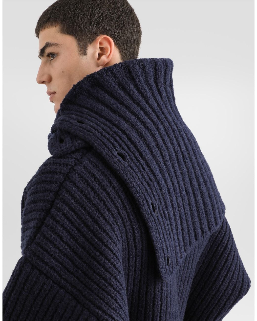 Dolce & Gabbana Blue Wool Turtleneck for men