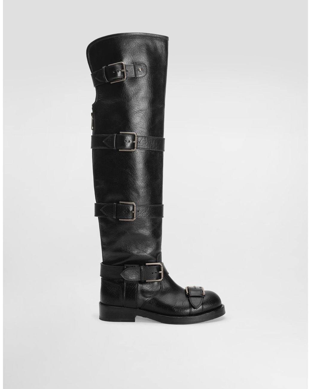 Dolce & Gabbana Black Horse Leather Boots