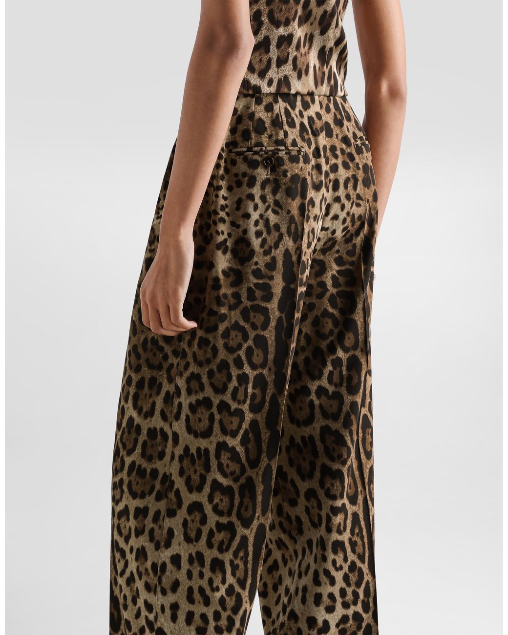 Dolce & Gabbana Natural Leo- Wool Trousers