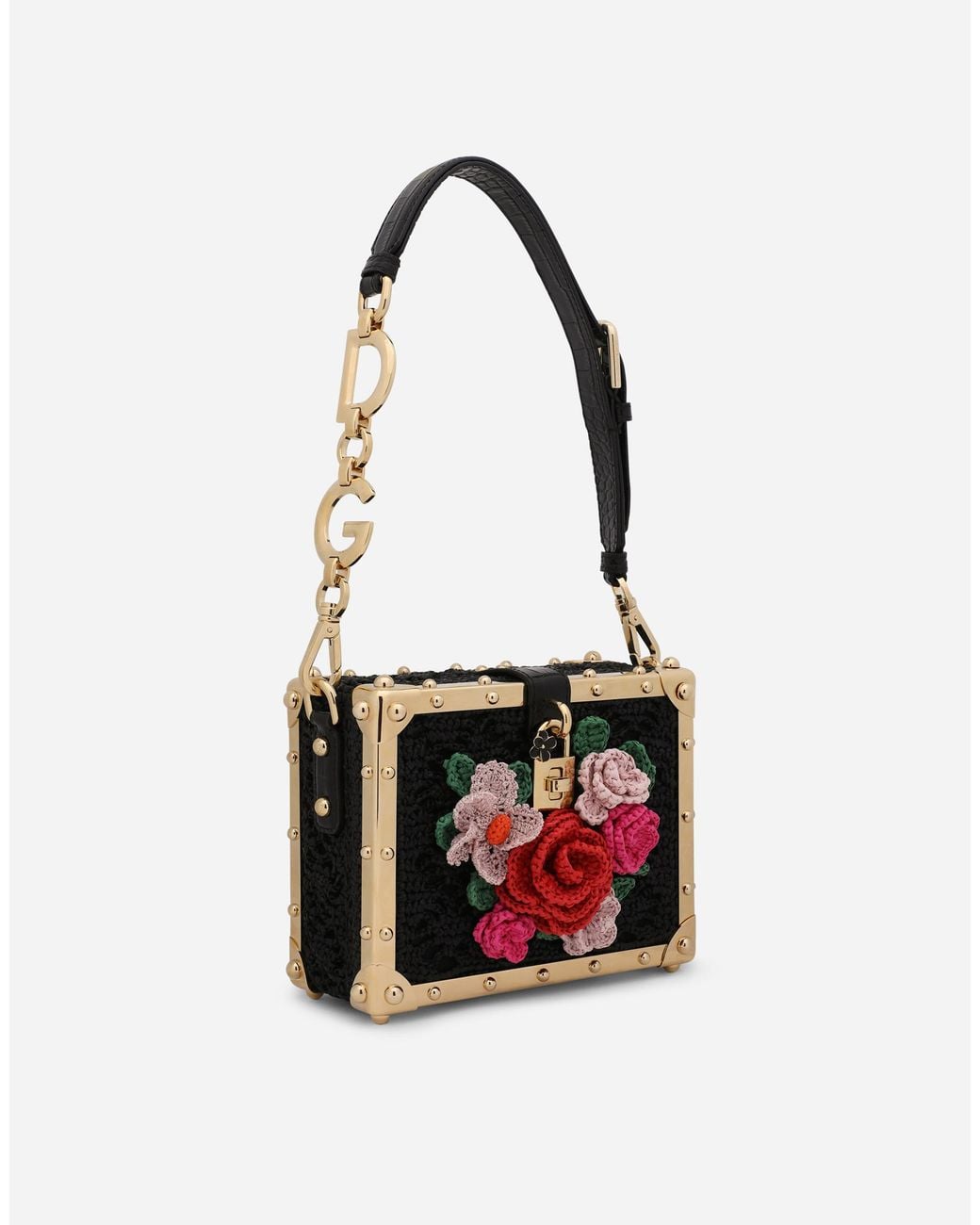Dolce & Gabbana Red Raffia Crochet Dolce Box Bag