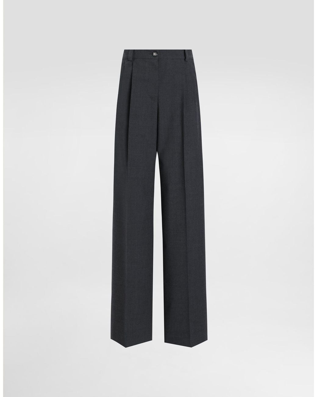 Dolce & Gabbana Blue Wool Fabric Pants