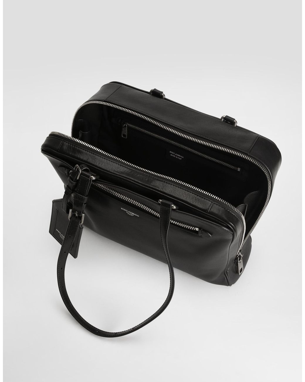 Dolce & Gabbana Black Ellis Calfskin Briefcase for men