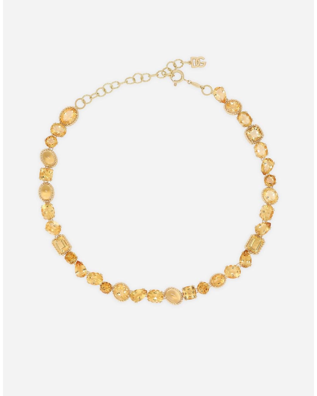 Dolce & Gabbana Metallic Monochrome Necklace 18-Carat And Citrines