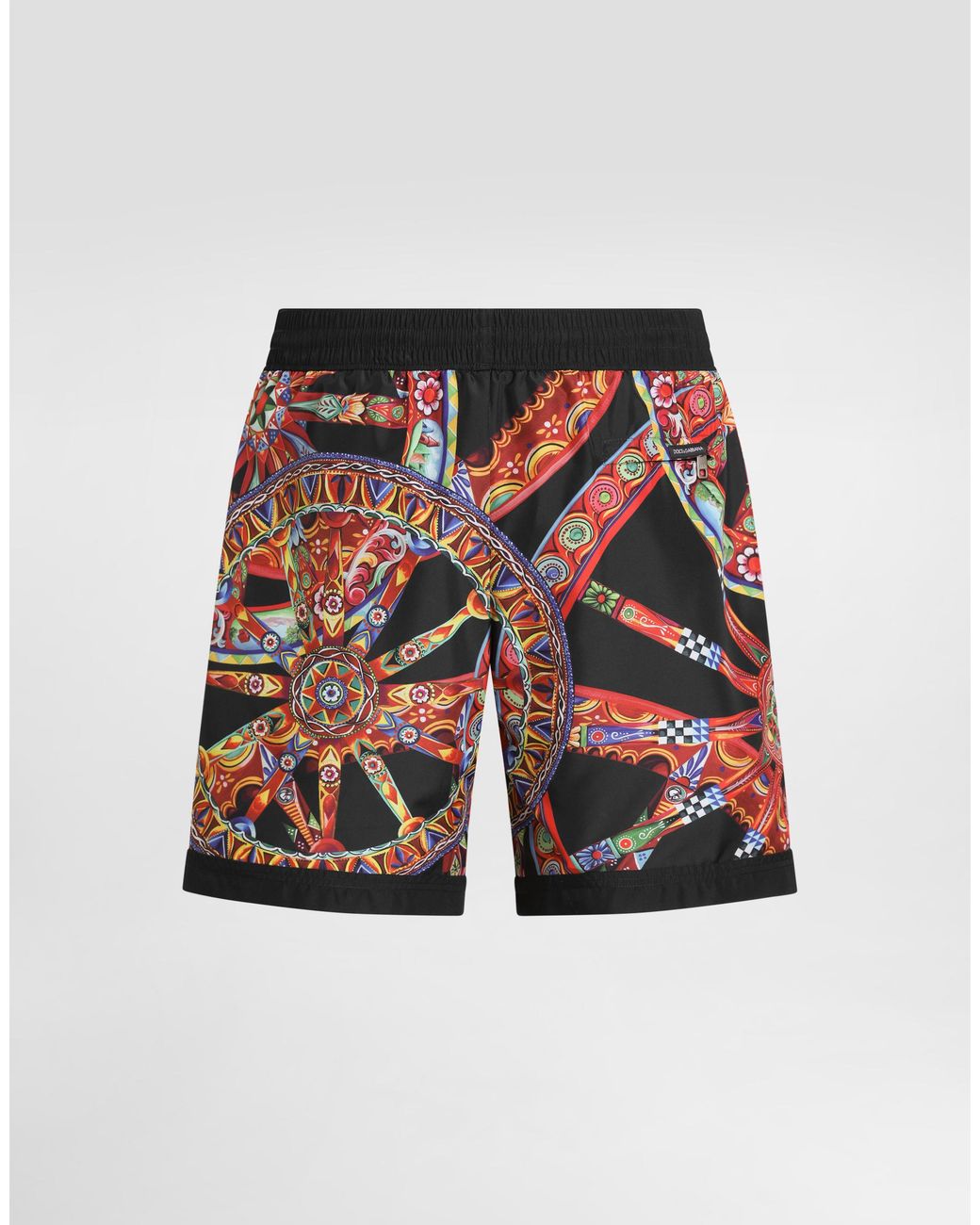 Dolce & Gabbana White Carretto-Print Swim Boxer Shorts for men