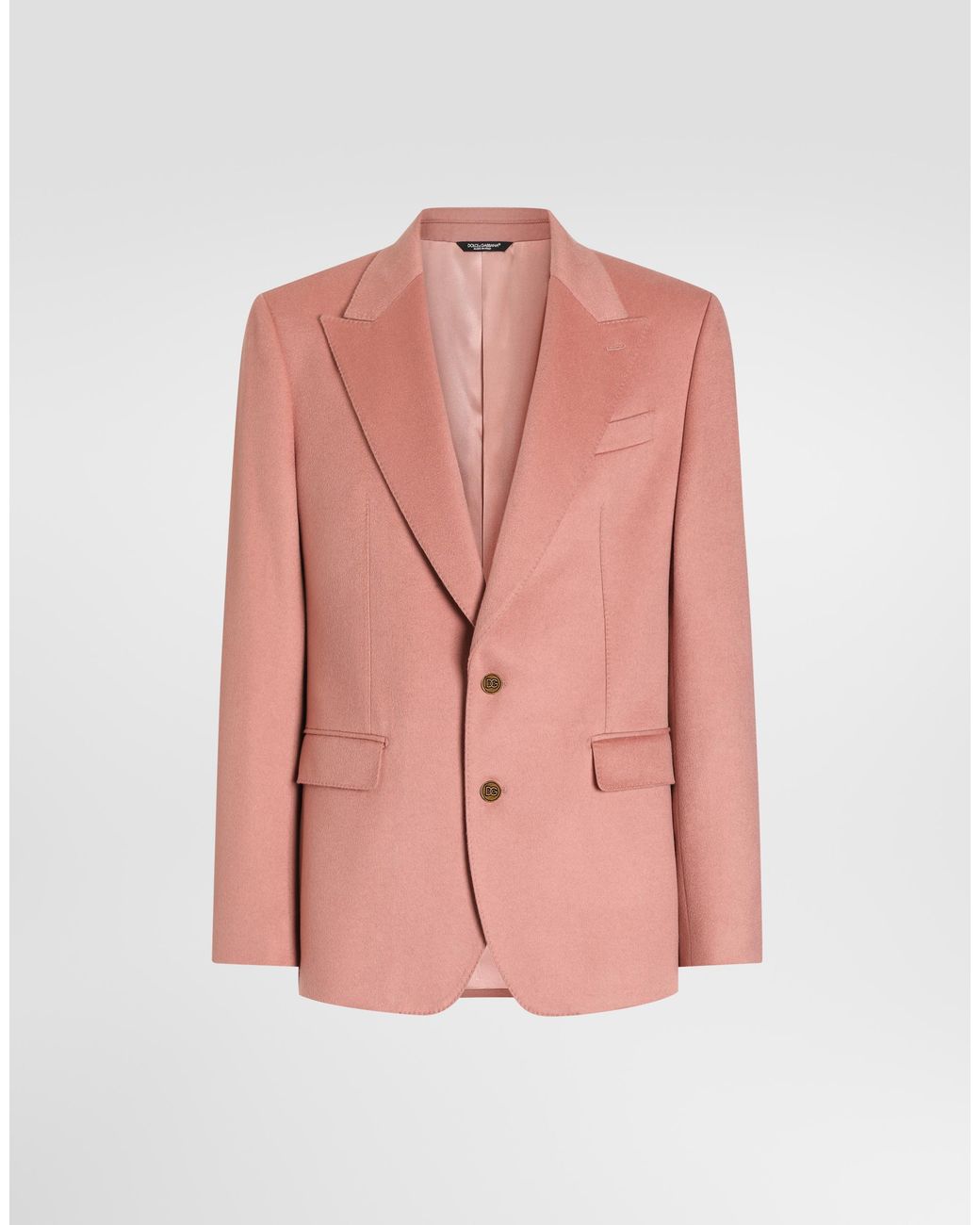 Dolce & Gabbana Pink Sicilia Light Single-Breasted Cashmere Jacket for men
