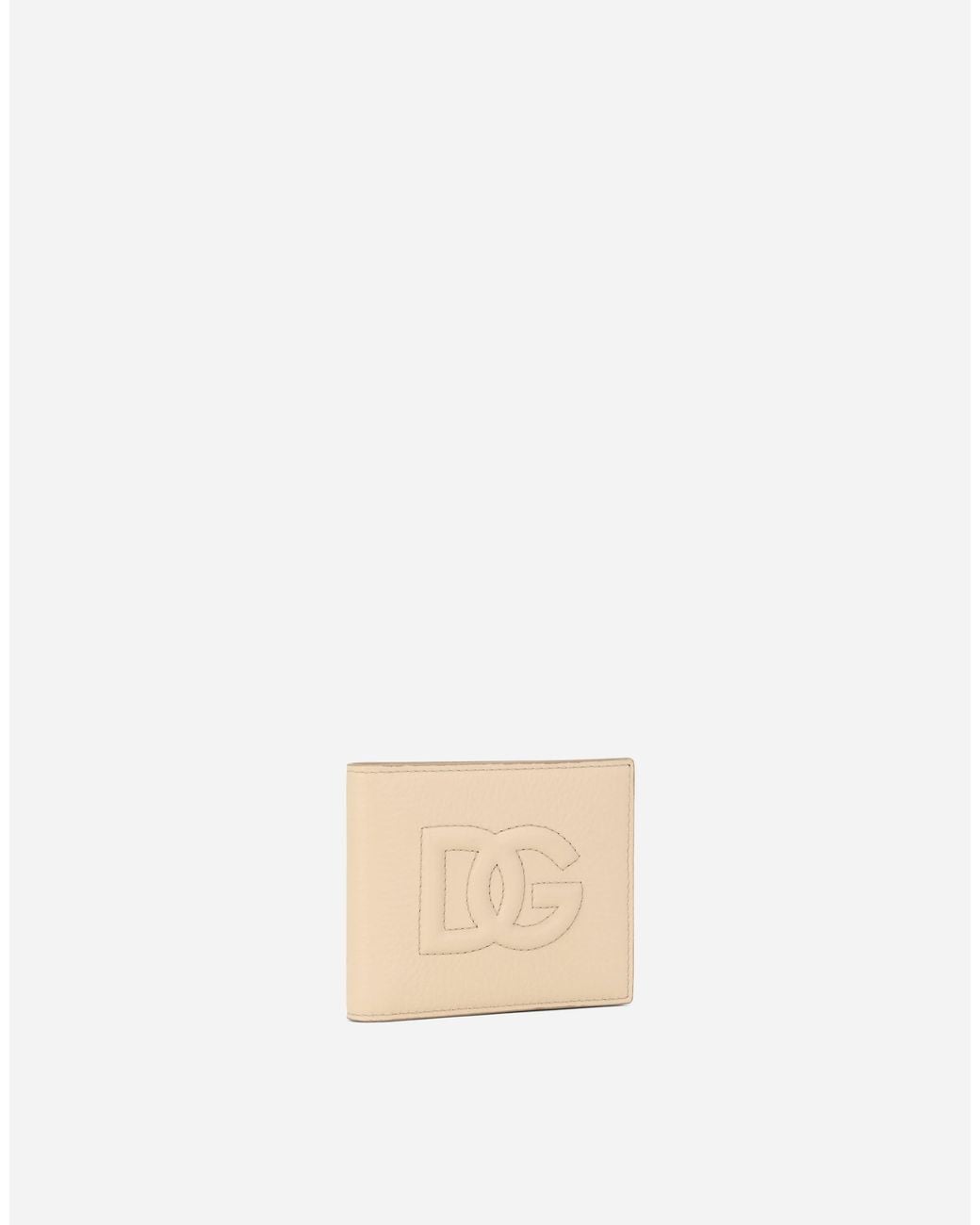 Dolce & Gabbana Natural Embossed-Logo Bi-Fold Wallet for men