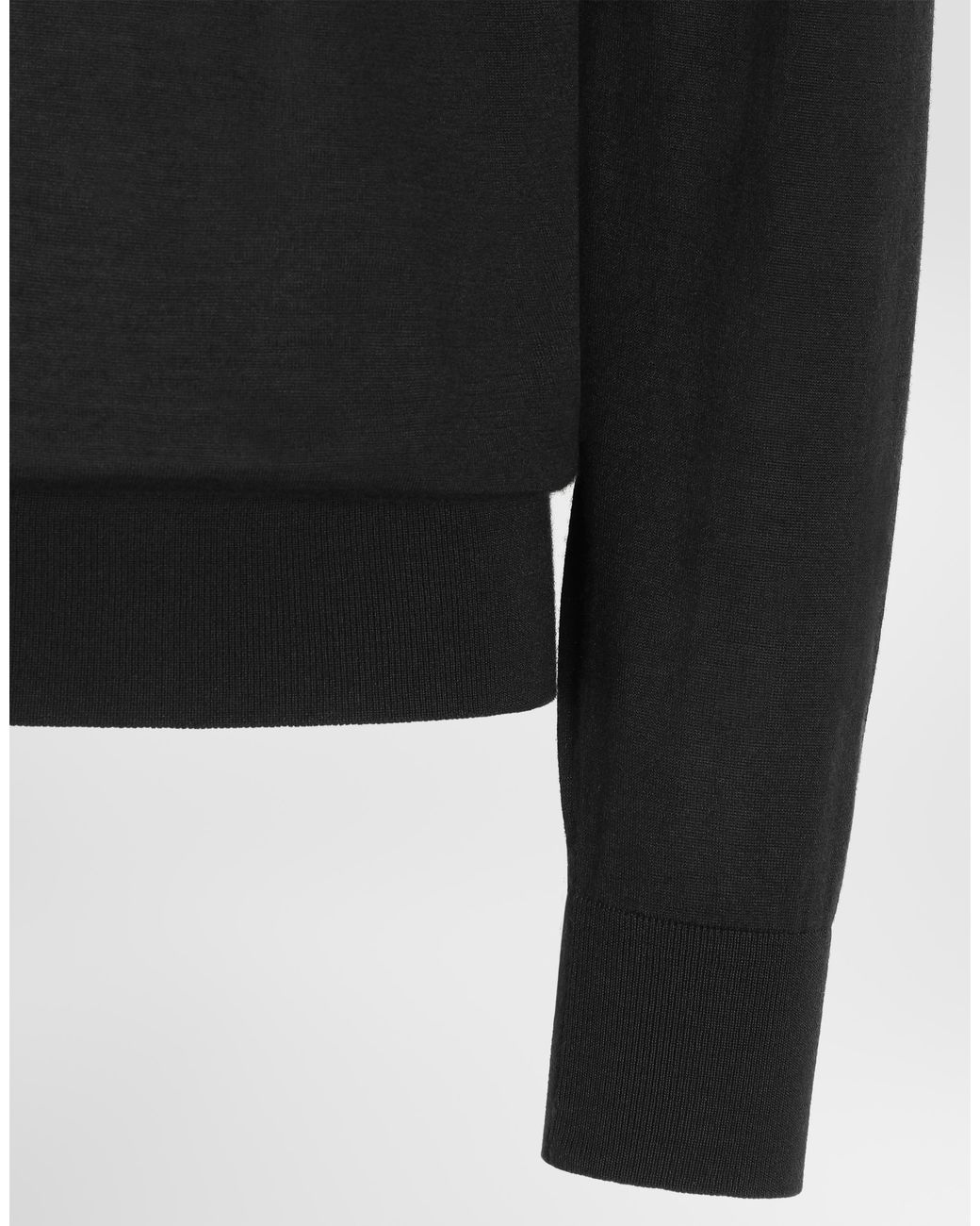 Dolce & Gabbana Black Cashmere Polo Shirt for men