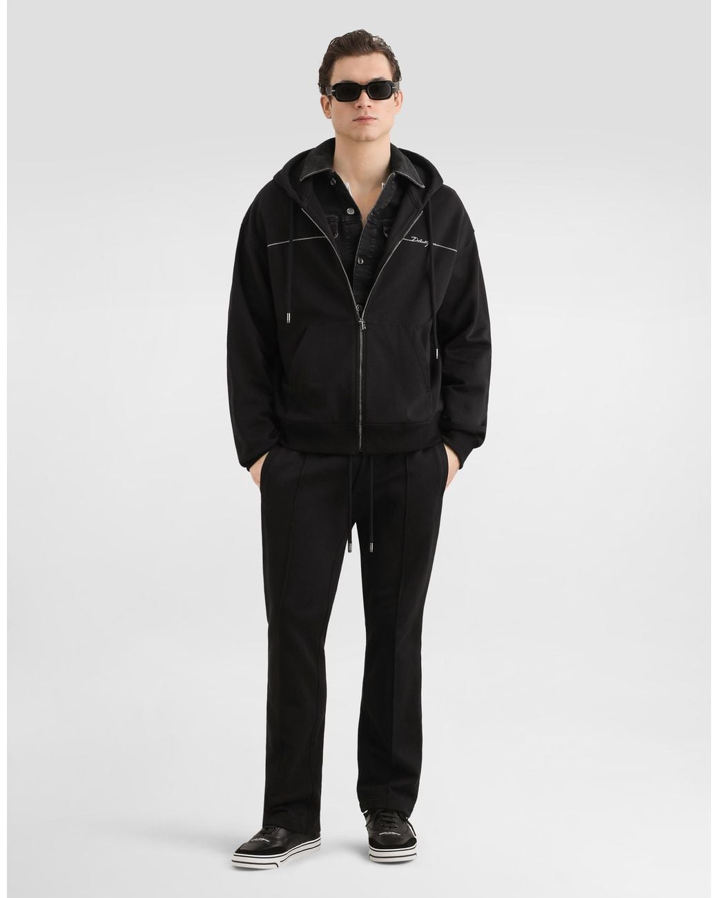 Dolce & Gabbana Black Jersey Jogging Trousers for men