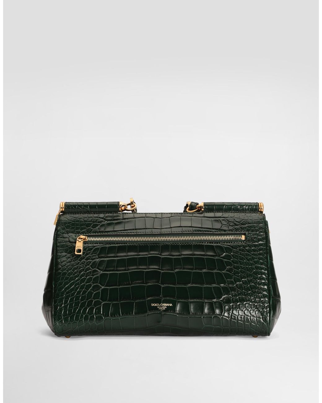 Dolce & Gabbana Green Medium My Sicily Alligator Handbag