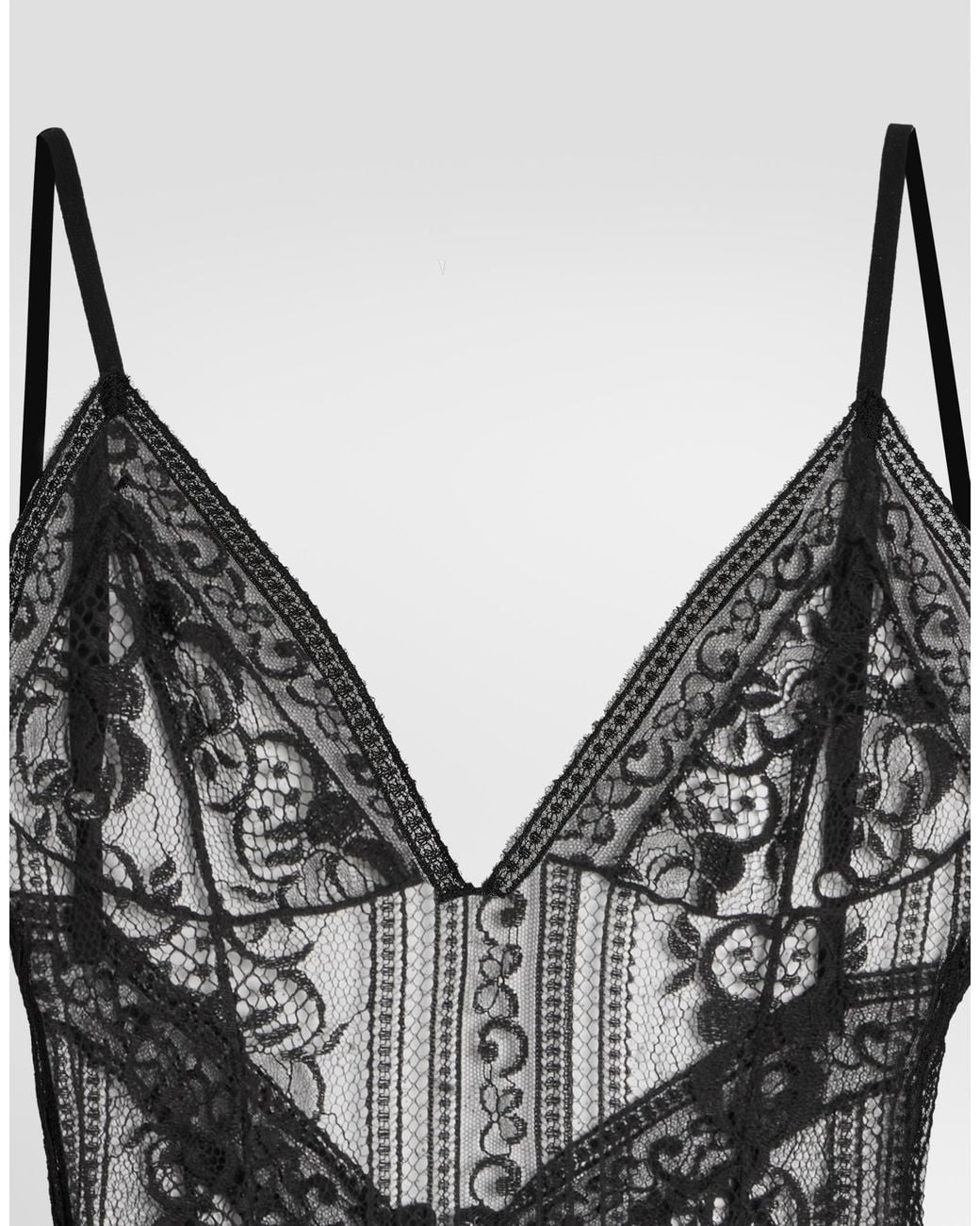 Dolce & Gabbana Black Chantilly Lace Slip Dress