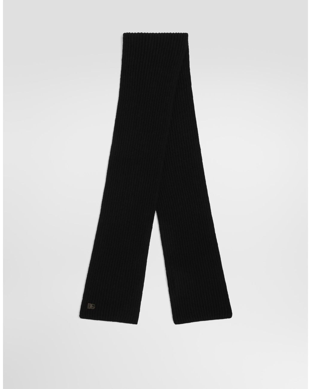 Dolce & Gabbana White English Rib Knit Scarf