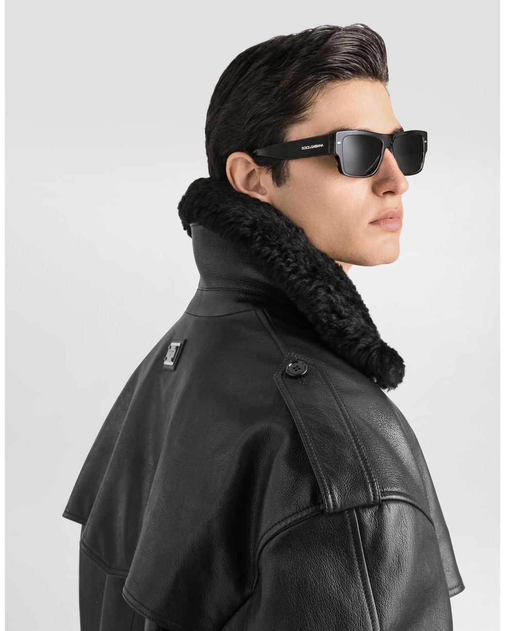 Dolce & Gabbana Black Goatskin Jacket for men