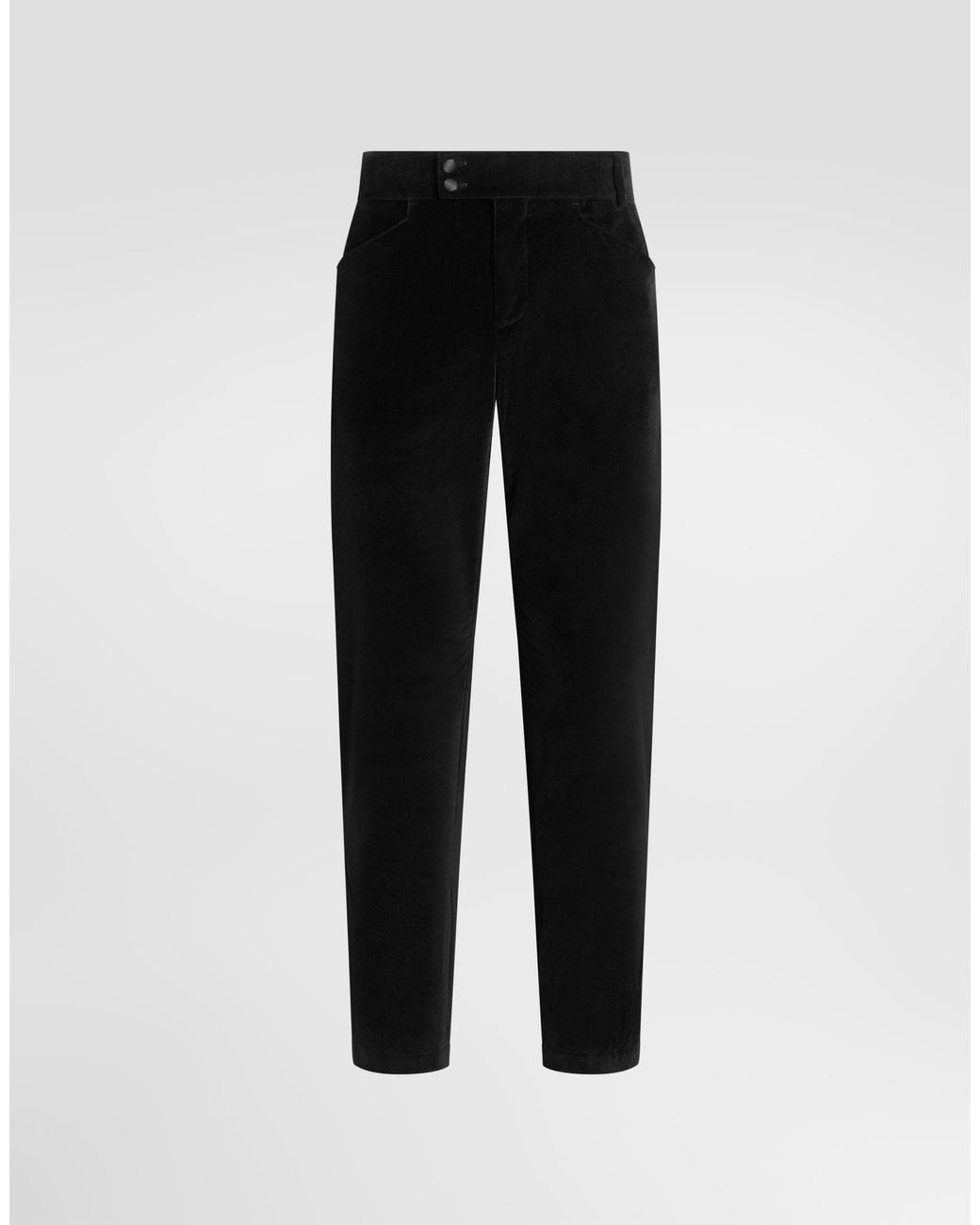 Dolce & Gabbana Black Velvet Trousers for men