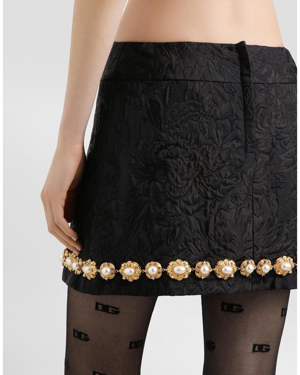 Dolce & Gabbana Black Brocade Miniskirt