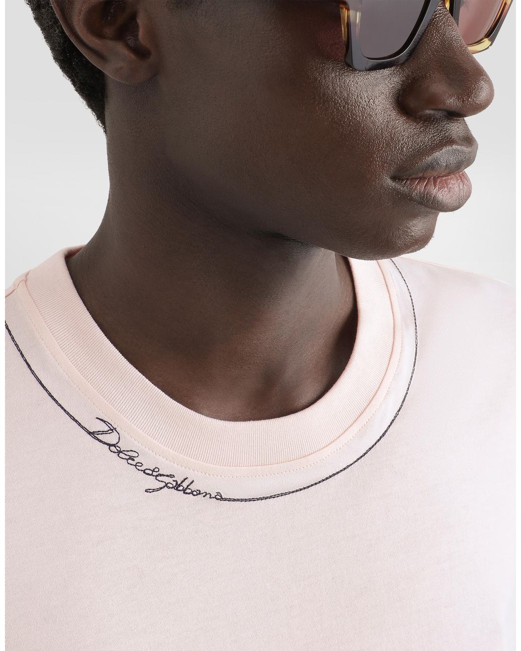Dolce & Gabbana Pink T-Shirt M/Corta Giro for men