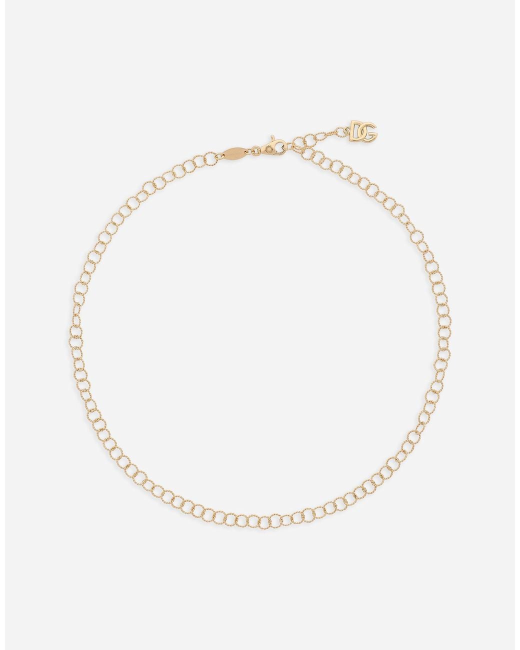 Dolce & Gabbana Natural Lettering Chain Necklacetwisted Wire