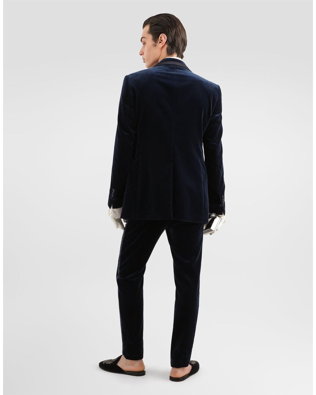 Dolce & Gabbana Blue Velvet Trousers for men