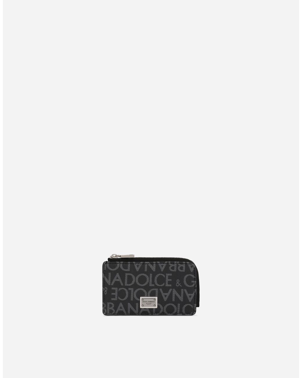 Dolce & Gabbana White Coated Jacquard Card Holder for men