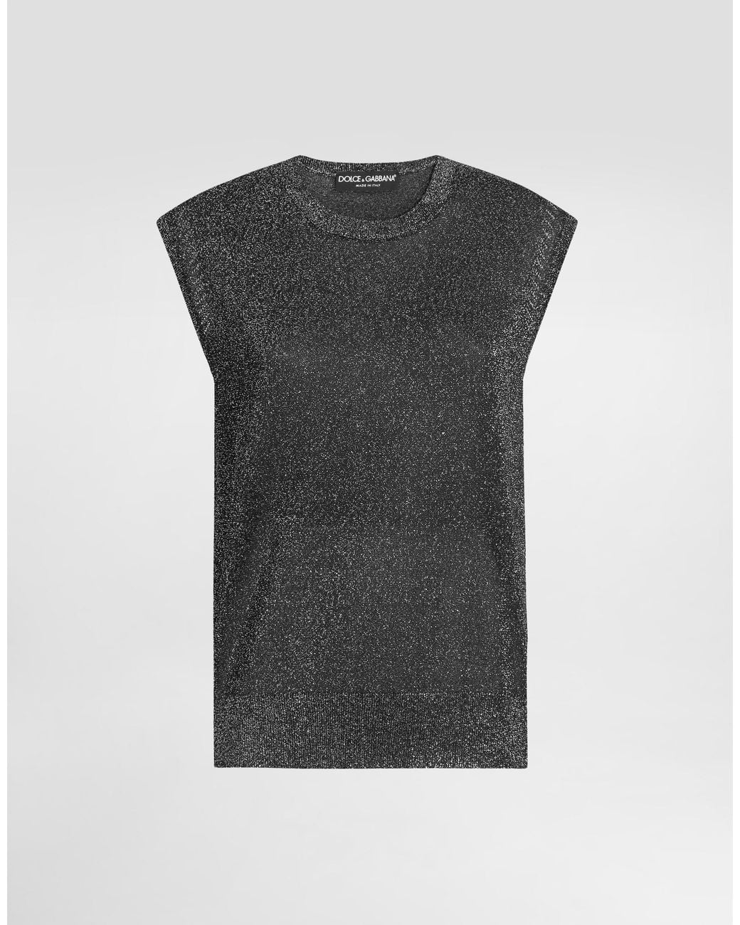 Dolce & Gabbana Black Metallic Knit Tank Top