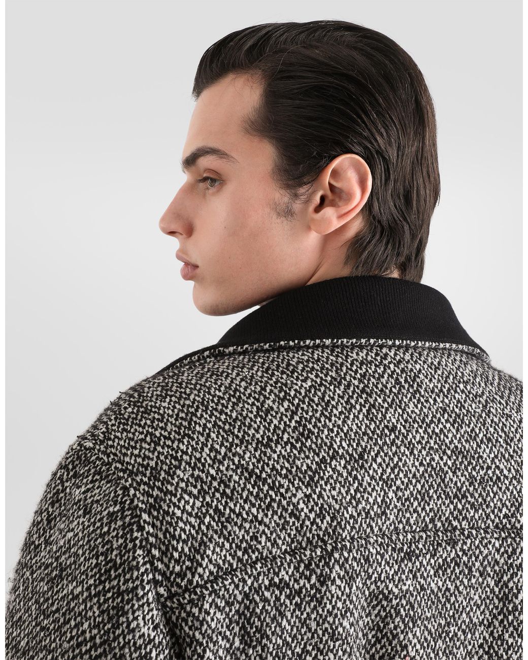 Dolce & Gabbana Gray Birdseye Wool Blend Jacket for men
