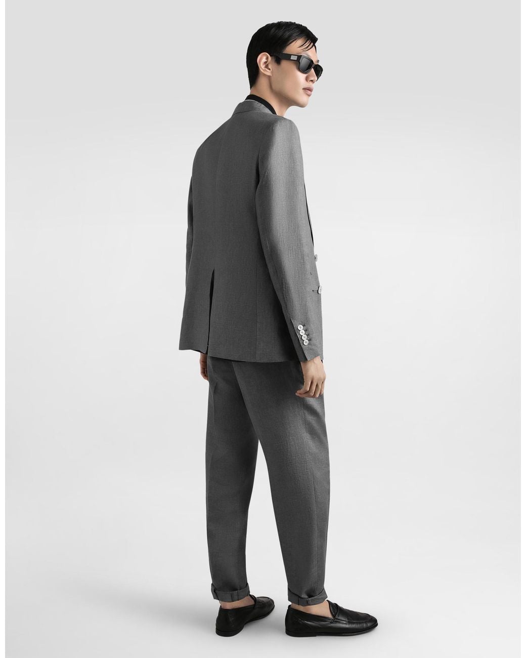 Dolce & Gabbana Jogginghose Aus Leinenstoff Délavé in Gray für Herren