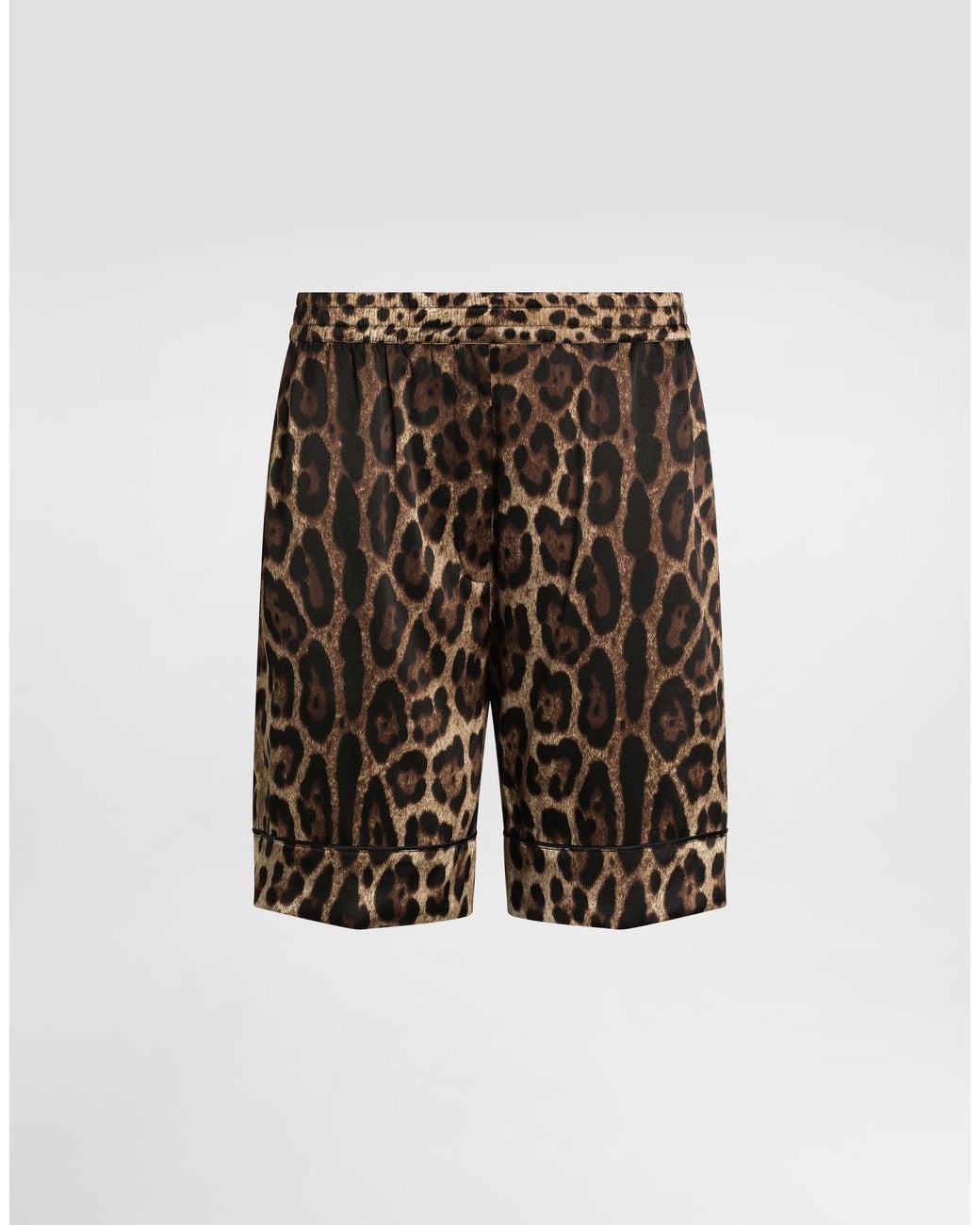 Dolce & Gabbana Multicolor Stretch-Silk Leopard Print Shorts