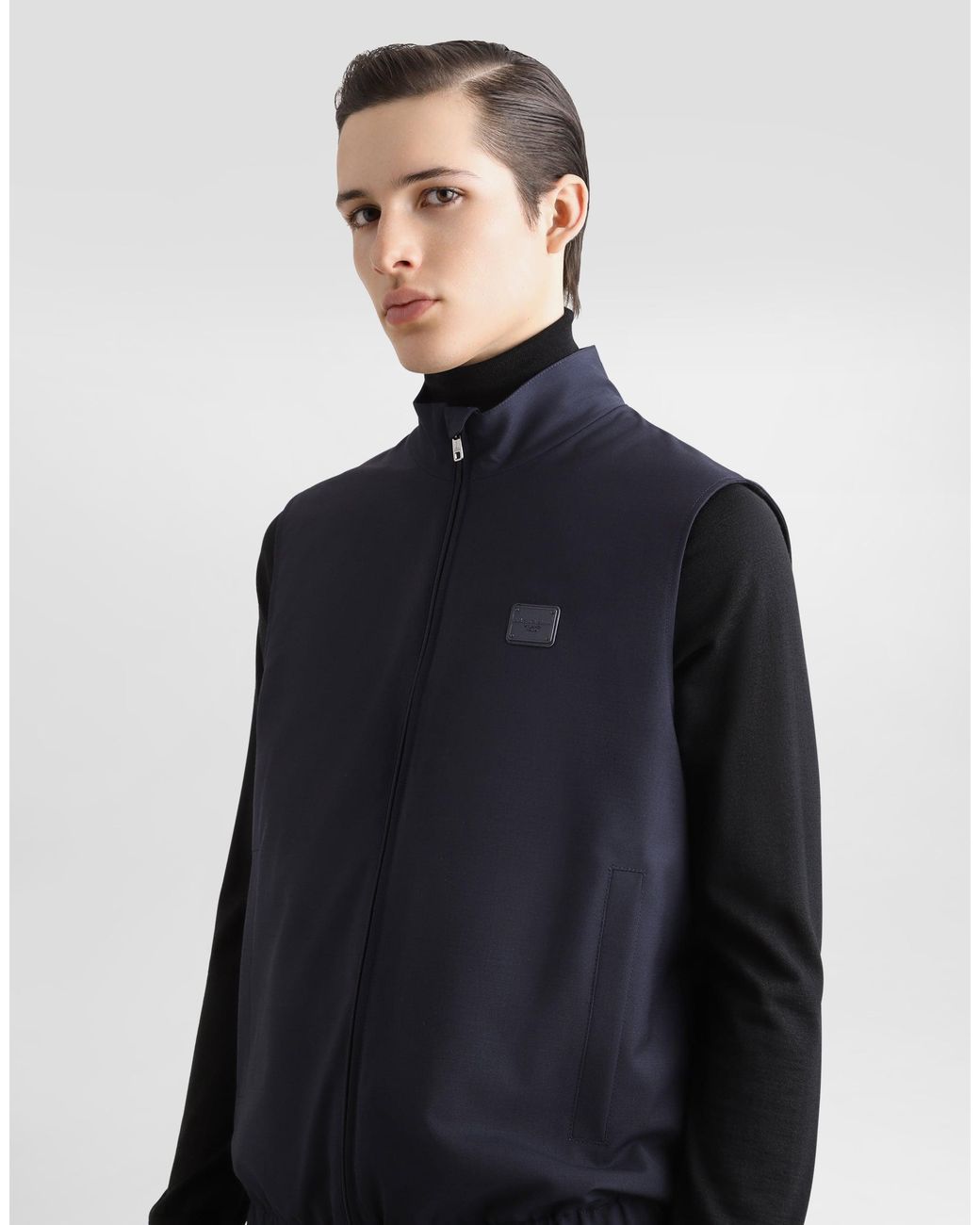 Dolce & Gabbana Blue Woolen Vest With Tag for men