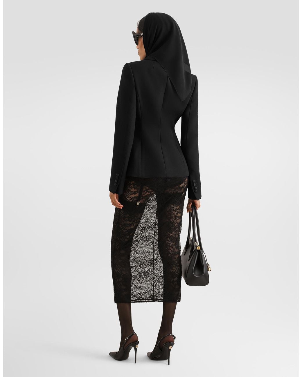 Dolce & Gabbana Black Wool Cady Double-Breasted Jacket