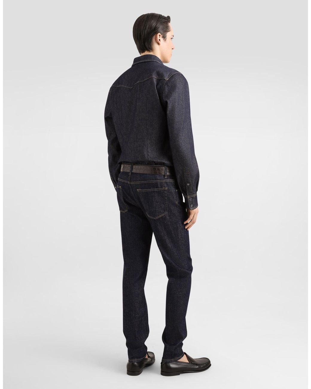 Dolce & Gabbana Blue Denim Embroidered Jeans for men