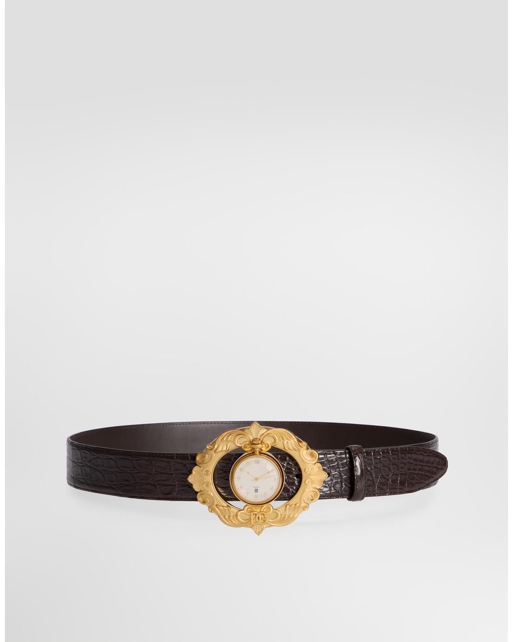 Dolce & Gabbana Brown Caiman Belt for men