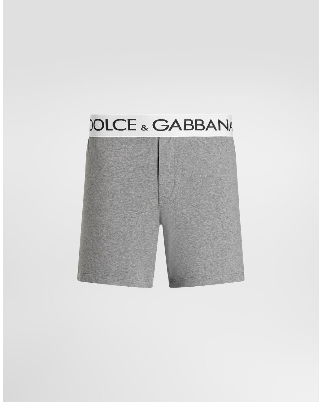 Dolce & Gabbana Gray Logo-Waistband Boxer Shorts for men