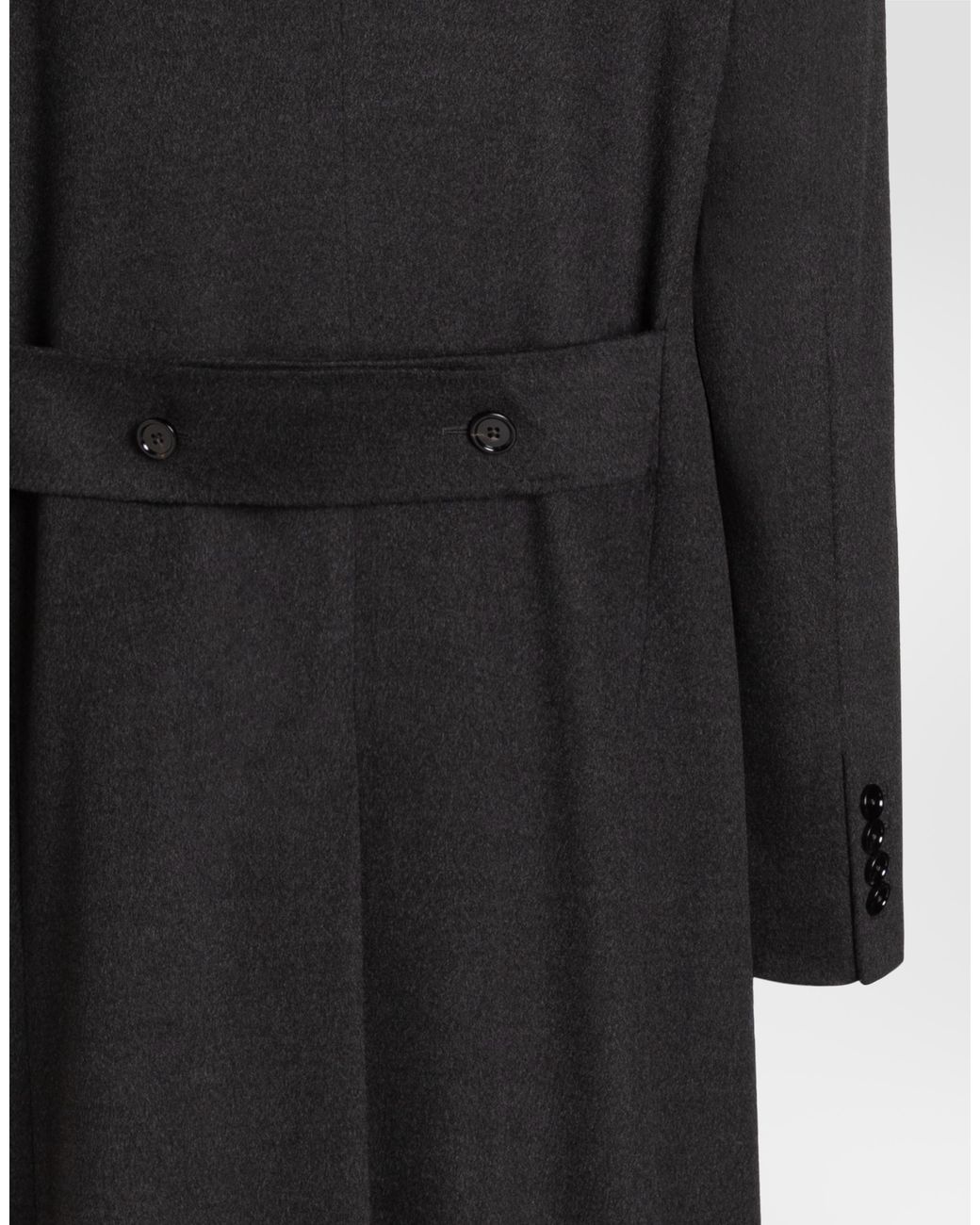 Dolce & Gabbana Black Single-Breasted Wool Coat for men