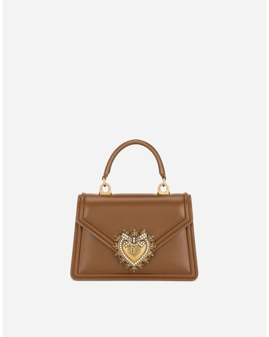 Dolce & Gabbana Natural Small Devotion Top-Handle Bag