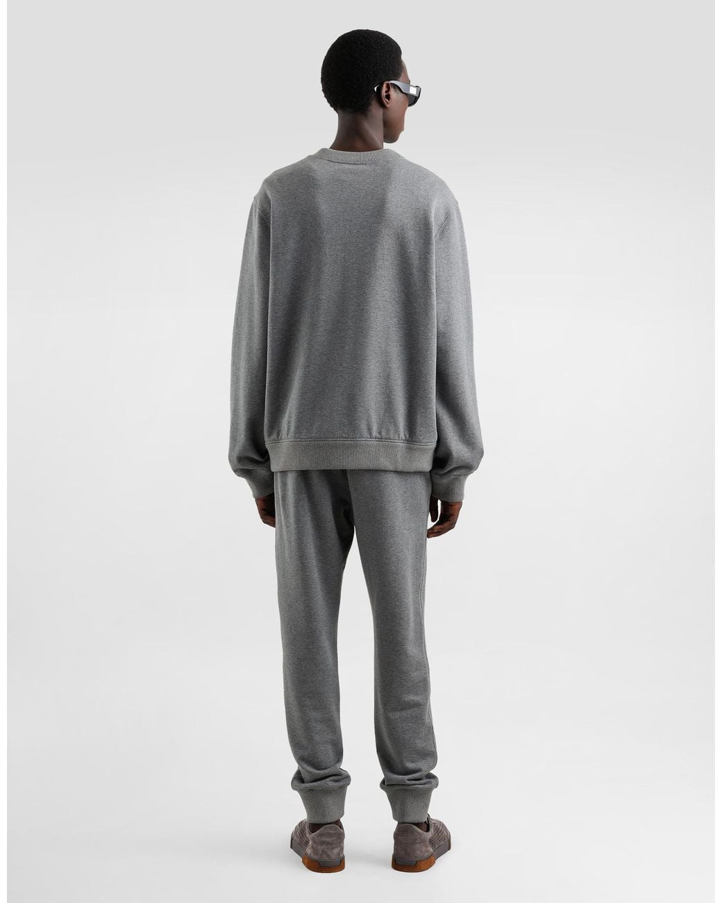 Dolce & Gabbana Jogginghose Aus Stretchjersey Mit Plakette in Gray für Herren