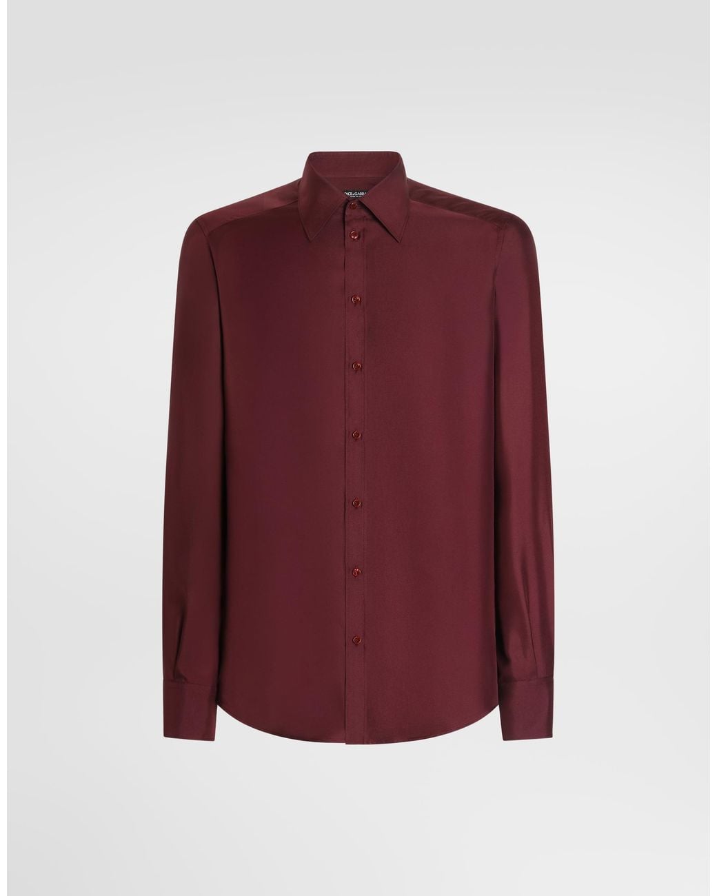 Dolce & Gabbana Red Silk Twill Martini Shirt for men