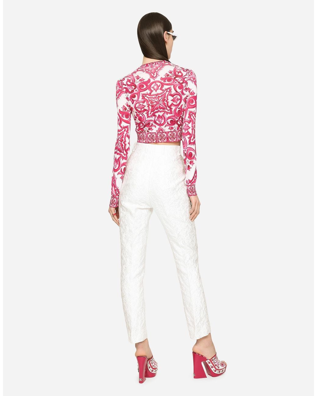 Dolce & Gabbana White Brocade Pants