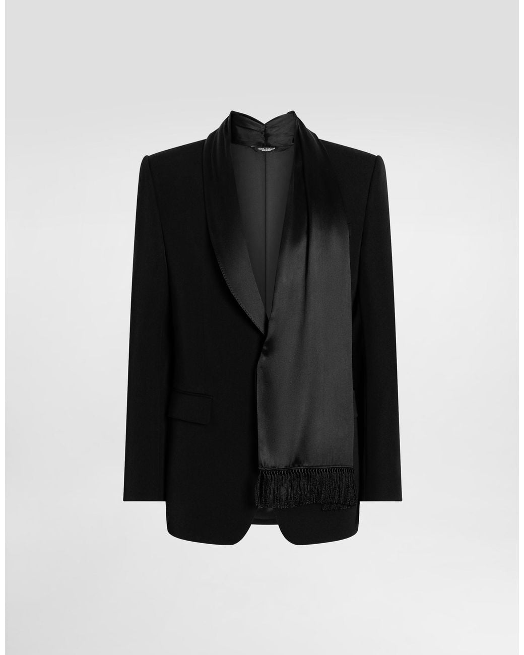 Dolce & Gabbana Black Fringed Blazer for men