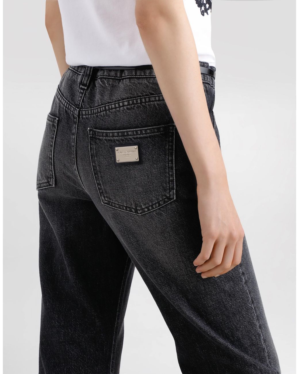 Dolce & Gabbana Gray Flared Denim Jeans