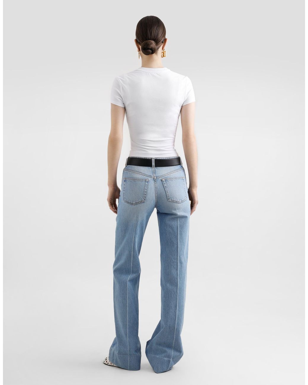 Dolce & Gabbana White Logo Cropped T-Shirt