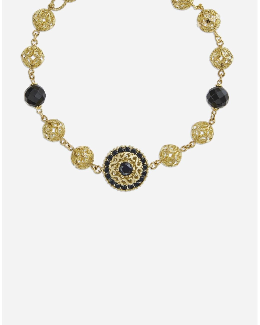 Dolce & Gabbana Metallic Sicily Bracelet 18-Carat, Jades And Sapphires