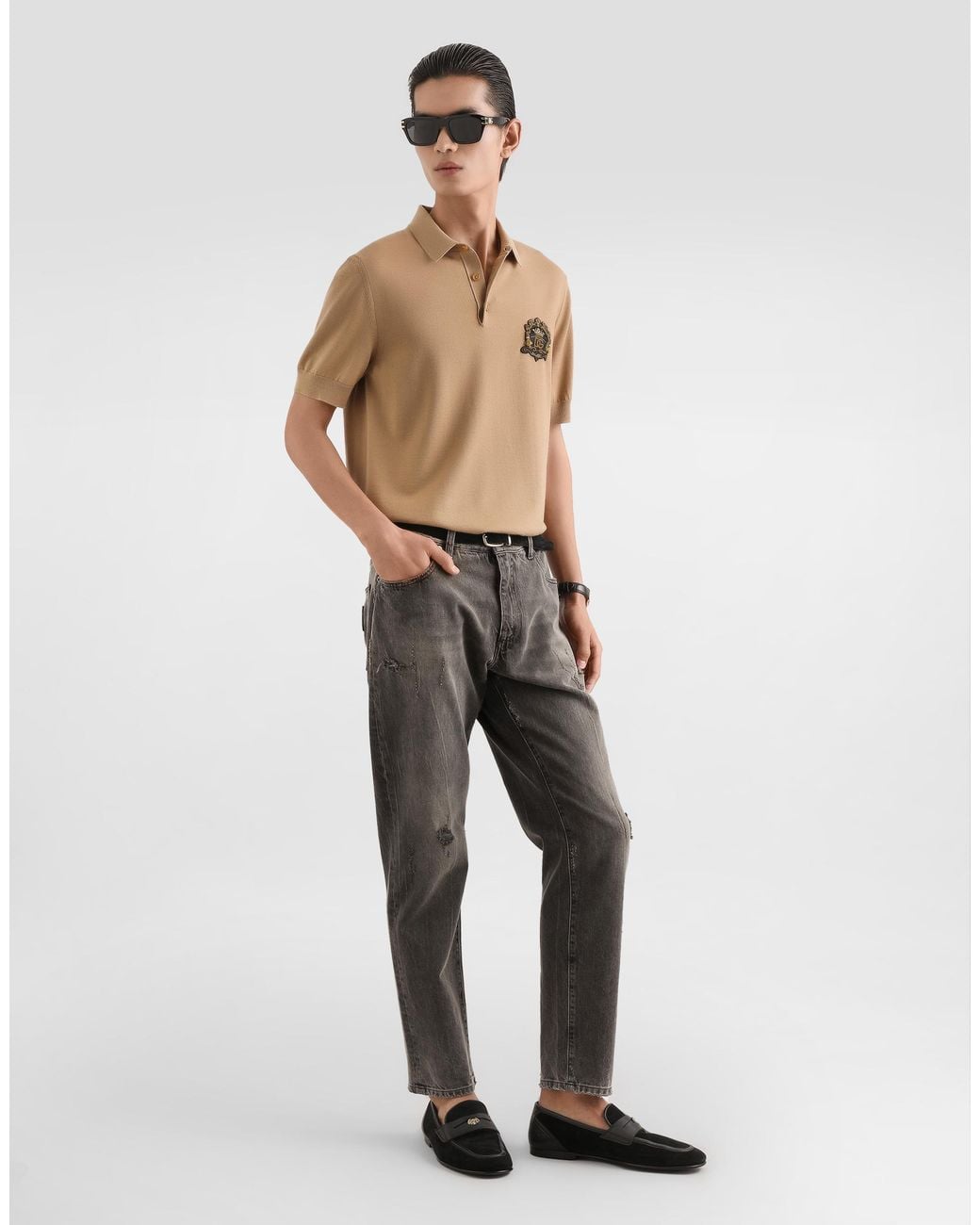 Dolce & Gabbana Gray Denim Trousers for men