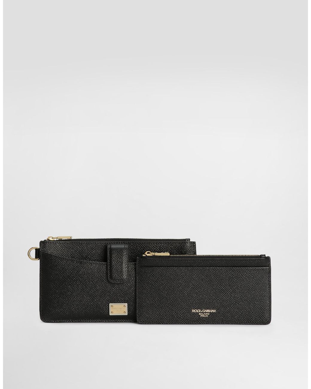 Dolce & Gabbana Black Mini Dauphine-Print Leather Wallet