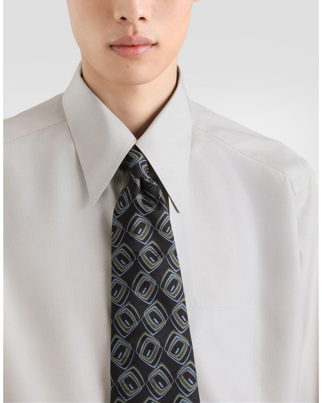 Dolce & Gabbana White Crêpe De Chine Martini Shirt for men