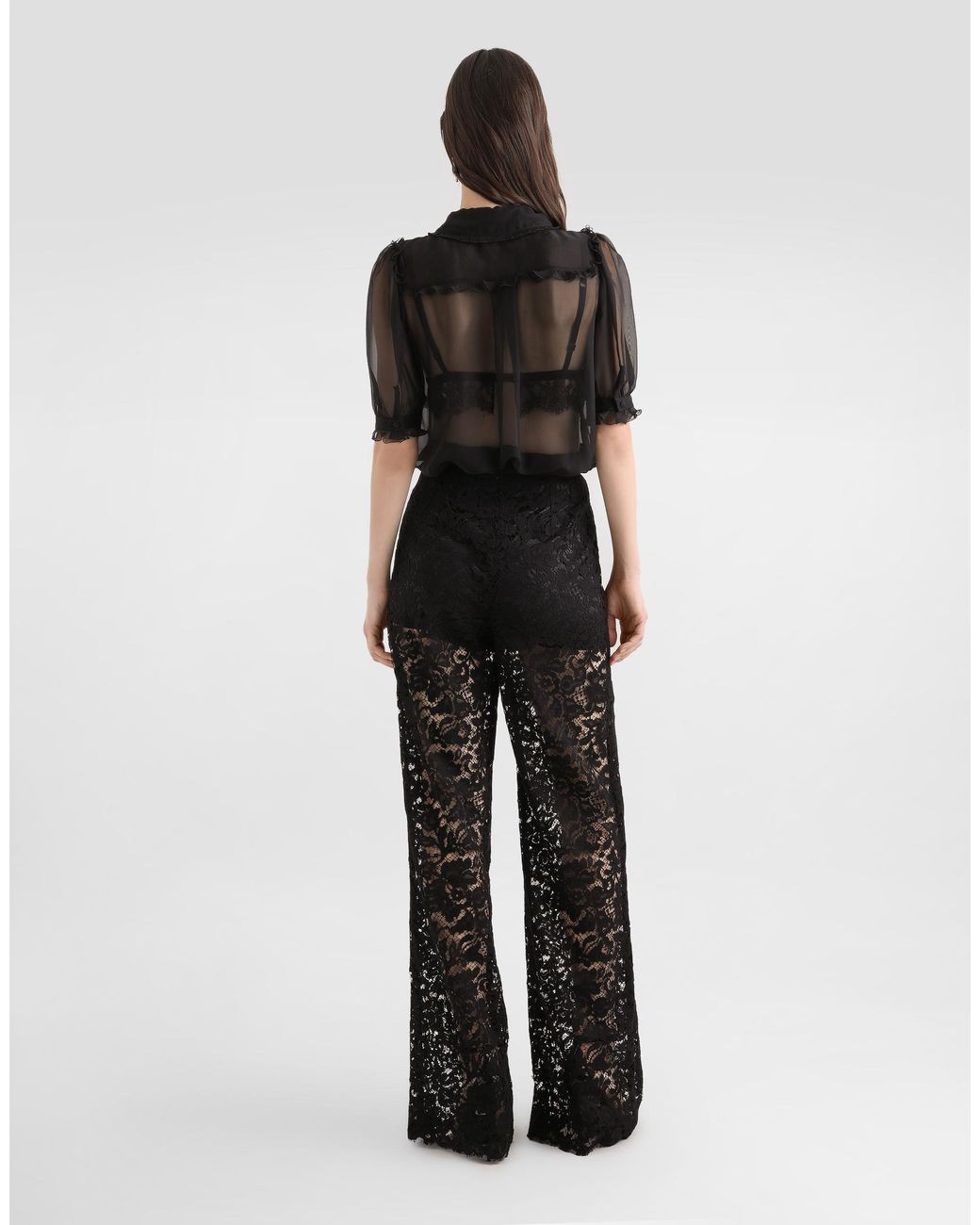 Dolce & Gabbana Black Cordonetto Lace Trousers