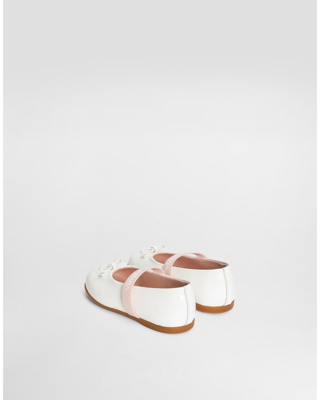 Dolce & Gabbana White Patent Leather Ballet Flats