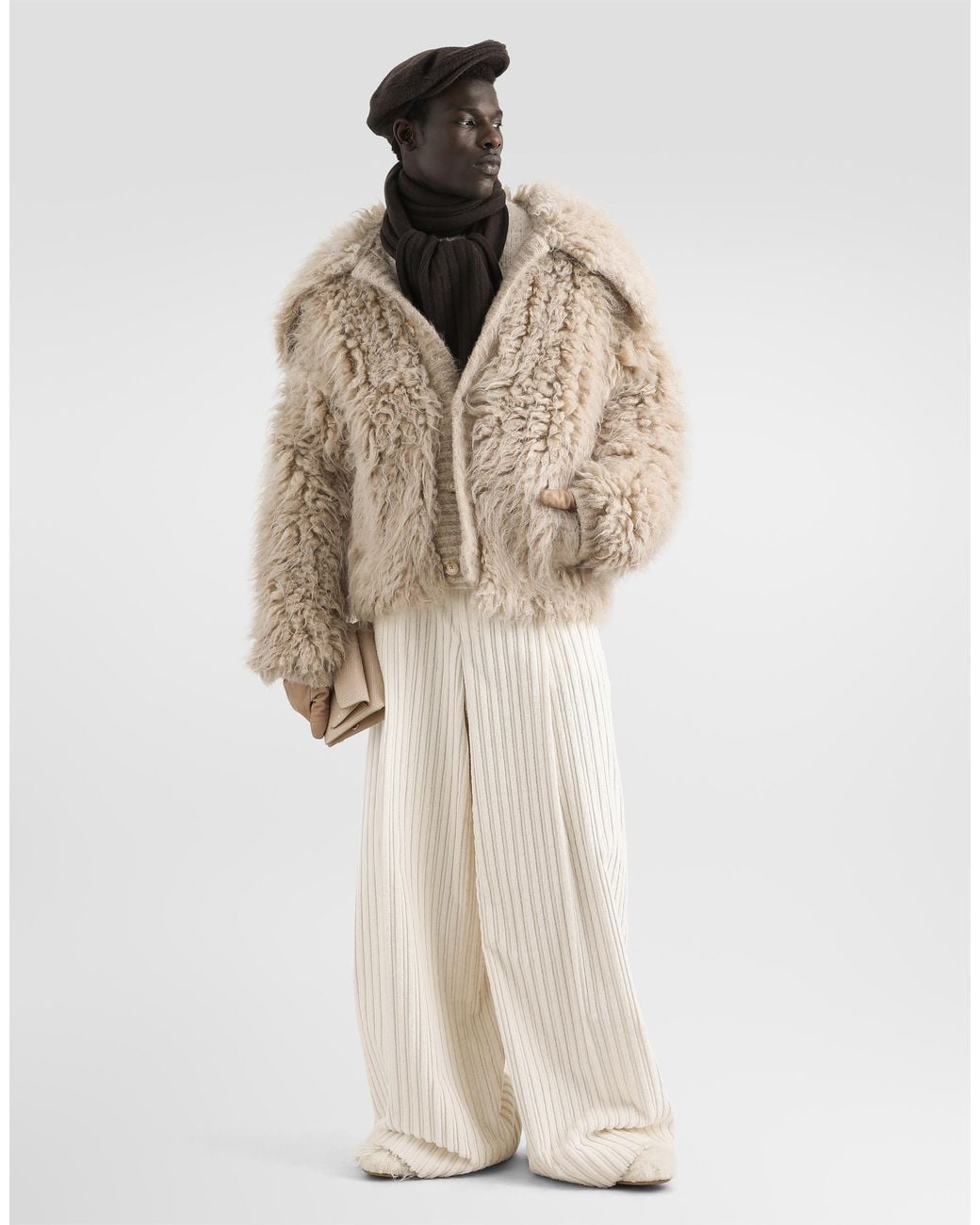 Dolce & Gabbana White Corduroy Trousers for men