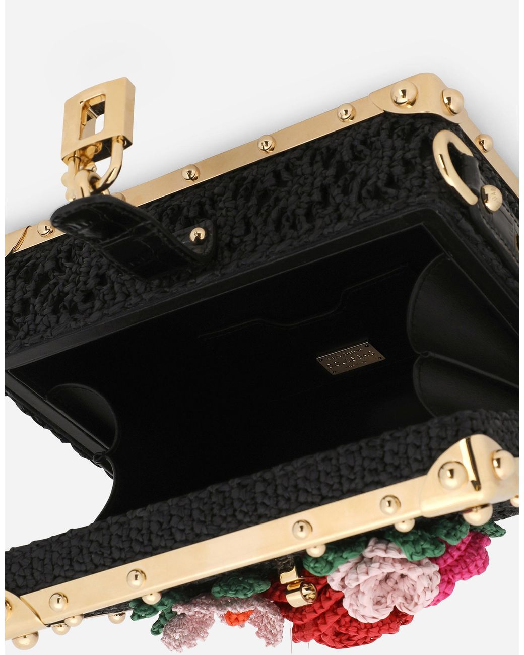 Dolce & Gabbana Red Raffia Crochet Dolce Box Bag