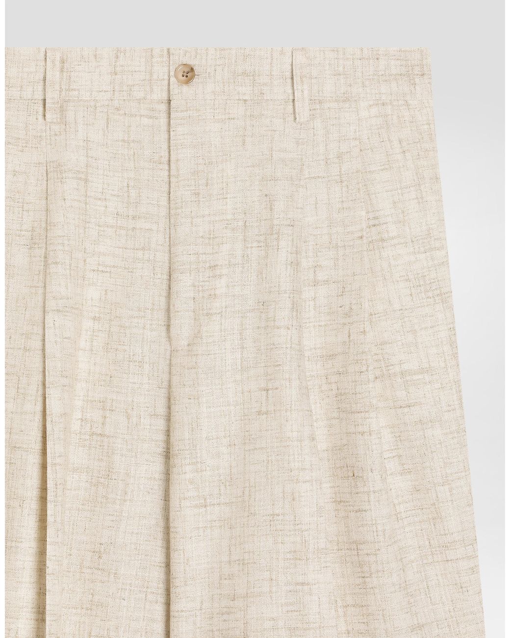 Dolce & Gabbana Natural Tweed-Effect Linen And Viscose Trousers for men